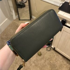 Green Wallet with Wristband